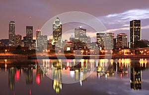 Montreal skyline at dusk, Quebec, Canada