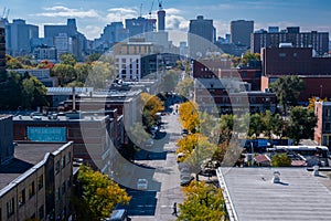 Montreal Skyline from Jacques-Cartier Bridge in Autumn