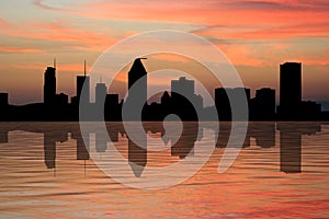Montreal skyline at sunset