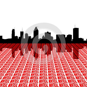 Montreal skyline with text