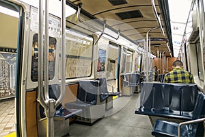 Montreal subway inside a train
