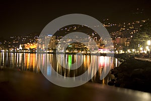 Montreux shoreline by night