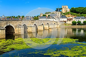 Montrichard Old Town on Cher river, France photo