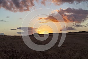 The Monts d'Arree at sunset