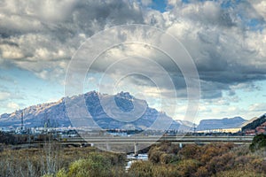 Montserrat mountain from Martorell