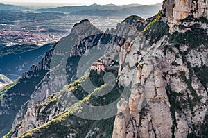 Montserrat mountains in Spain from observation place