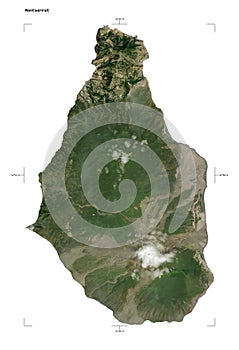 Montserrat shape on white. High-res satellite photo