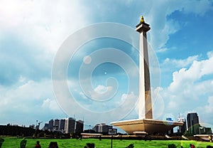 Monas Under the Clear Sky and Clouds photo