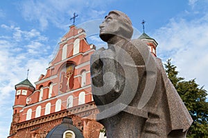 The monument of Adam Mickiewicz in Vilnius, Lithuania photo
