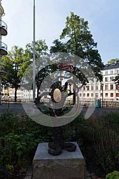 Monument Against Grand Hotell Hornan. Uppsala. Sweden. 08.2019