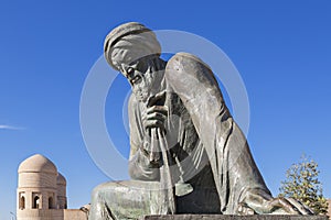 Statue of Al Khorezm, persian mathematician who discovered Algorithm. photo