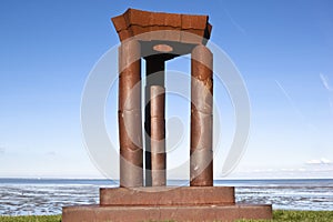 Monument along Waddenzee near Noordkaap, Holland