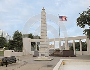Monument and American Flag, Dealey Plaza, Dallas photo