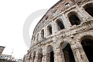 monument of ancient rome, marcellus theater. historical building of ancient rome, tourism and archeology