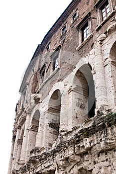 monument of ancient rome, marcellus theater. historical building of ancient rome, tourism and archeology