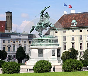 Monument Archduke Charles on Heldenplatz in Vie