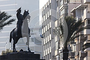 Monument of Ataturk on the horse in Izmir Turkey