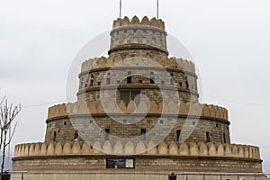 Monument building of a Sheikh Zayed bin Sultan Al Nahyan Bridge Swat valley Pakistan