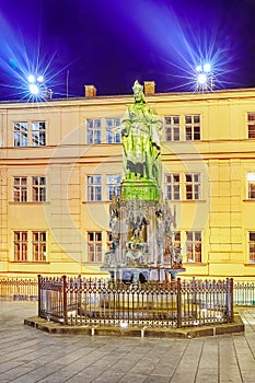 Monument for Charles IV near Saint Francis and Charles Bridge in