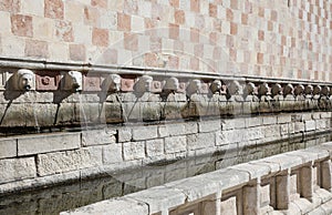 Monument in the city of LAquila  capital of the Abruzzo region in central Italy