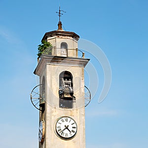 monument clock tower in italy europe old stone and bell