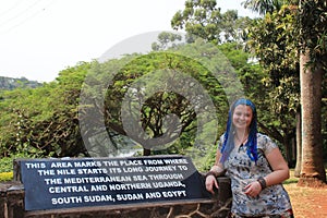 A monument dedicated to the place where the Nile River originates from Lake Victoria.