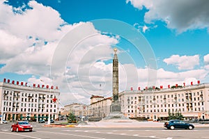 Monument With Eternal Flame In Honor Of The Victory Of The Soviet Army