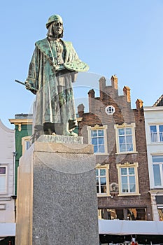 Monument of famous painter Hieronymus Bosch in s-Hertogenbosch.