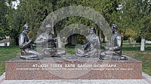 Monument of folk poets in center of Samarkand