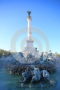 Monument with a fountain & column, Place des Quinconces, Bordeaux, France photo