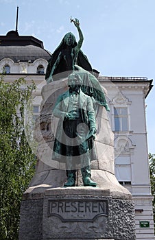 Monument of France Preseren in Ljubljana