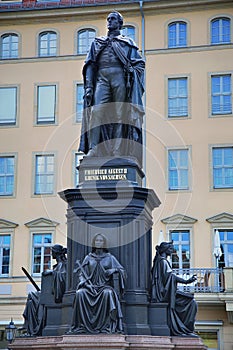 Monument of Friedrich August King of Saxony at Neumarkt in Dresden, Germany photo