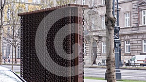 Monument in front of the house of terror