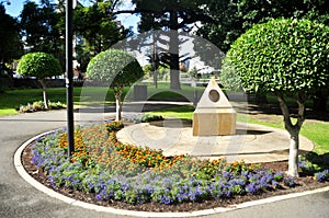 Monument in garden at Supreme Court Gardens in Perth, Australia