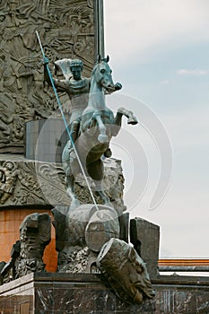 Monument George on Poklonnaya Hill in Victory Park