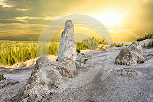 Monument Geyser Basin Spire in Yellowstone