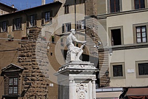 Monument of Giovanni delle Bande Nere in Florence, Italy photo