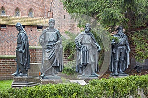 Monument of the Grand Masters at the castle in Malbork, Poland