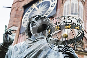 Monument of great astronomer Nicolaus Copernicus, Torun, Poland