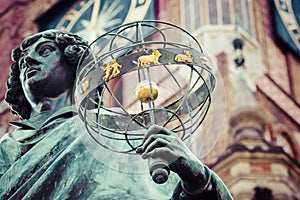 Monument of great astronomer Nicolaus Copernicus, Torun, Poland