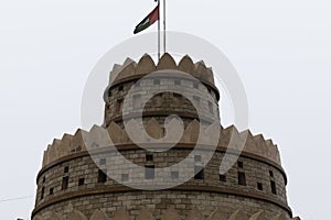 Monument of H.H Sheikh Zayed bin Sultan Al Nahyan Bridge Swat valley view in the rain