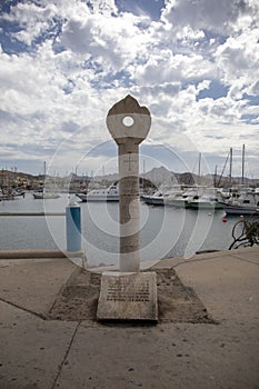 Monument in the harbor of Mindelo, Cape Verde