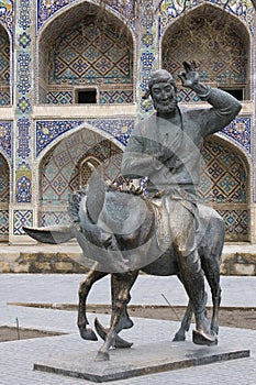 Monument Hodja Nasreddin in Bukhara, Uzbekistan