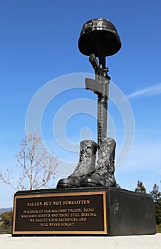 Monument on honor of fallen soldiers lost their life in Iraq and Afghanistan in Veterans Memorial Park, City of Napa