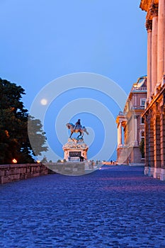 Monument of horseman near Buda Castle in Budapest