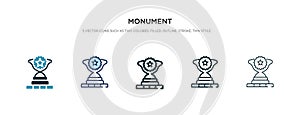 Monument icon in different style vector illustration. two colored and black monument vector icons designed in filled, outline,