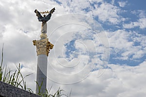 Monument on Independence Square in Kyiv, Ukraine.