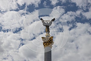 Monument on Independence Square in Kyiv, Ukraine.