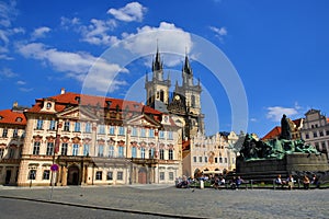 Monument of Jan Hus, The National Gallery, Old Buildings, Old Town Square, Prague, Czech Republic