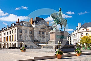 Monument of Jeanne d`Arc on Place du Martroi in Orleans, France photo
